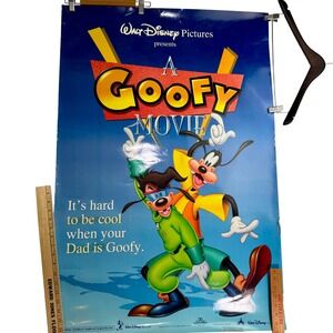 Vintage A Goofy Movie Poster 1995 Disney Original 26x40 Promotional Wall Art